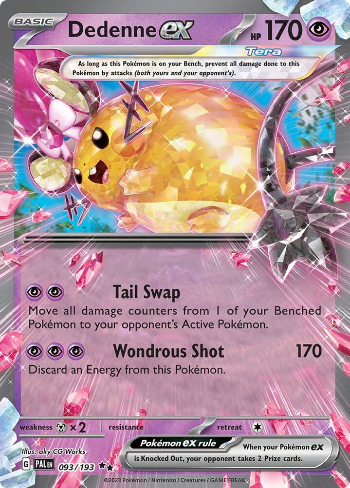 Dedenne ex 093/193 card from SV02: Paldea Evolved
