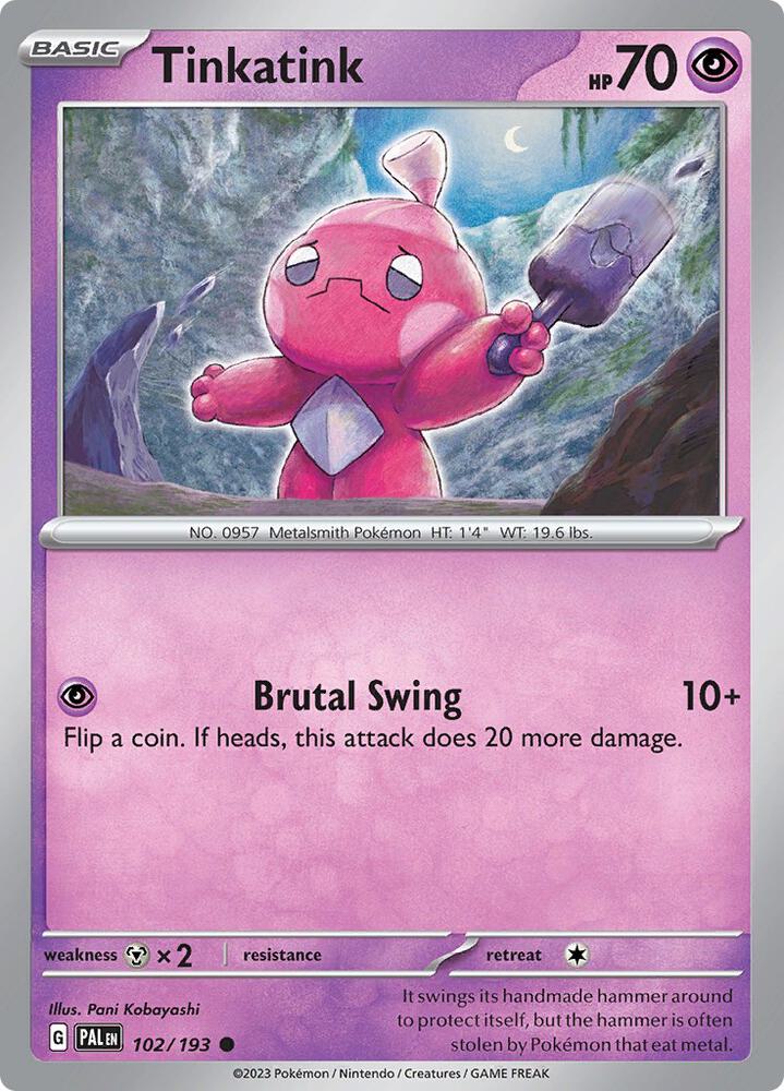 Tinkatink 102/193 card from SV02: Paldea Evolved