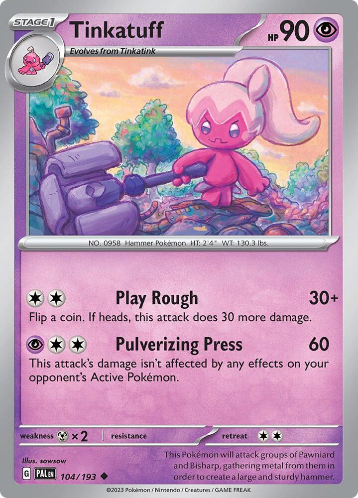 Tinkatuff 104/193 card from SV02: Paldea Evolved