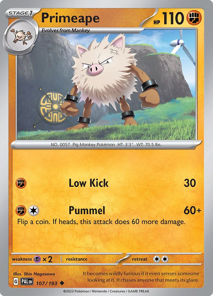 Primeape 107/193 card from SV02: Paldea Evolved