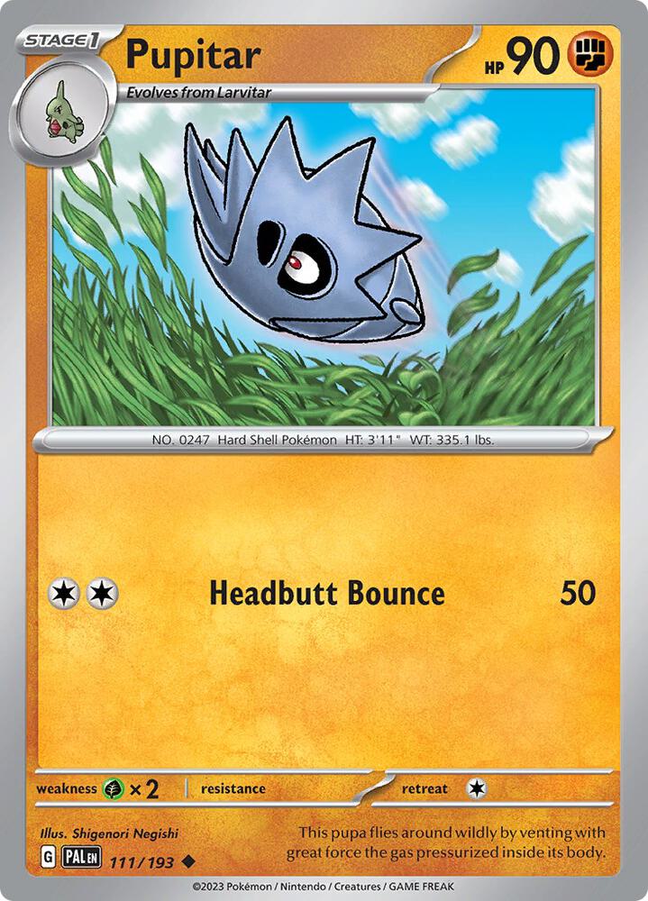 Pupitar 111/193 card from SV02: Paldea Evolved