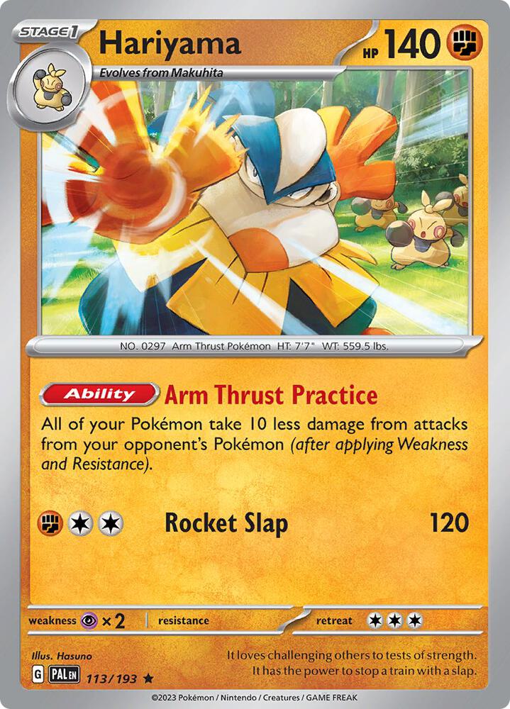 Hariyama 113/193 card from SV02: Paldea Evolved