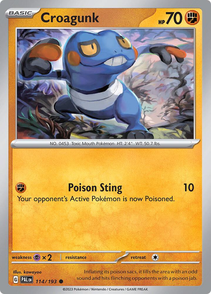 Croagunk 114/193 card from SV02: Paldea Evolved