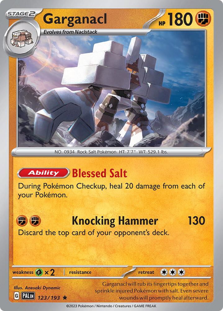 Garganacl 123/193 card from SV02: Paldea Evolved