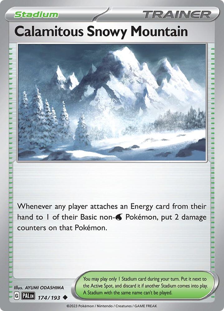 Calamitous Snowy Mountain 174/193 card from SV02: Paldea Evolved
