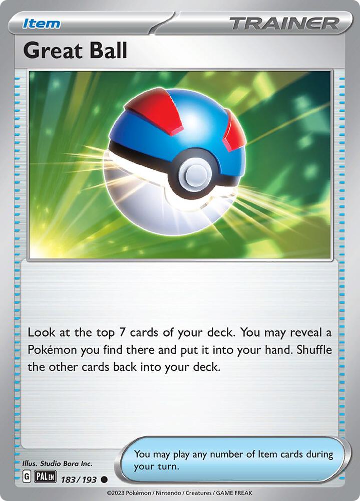 Great Ball 183/193 card from SV02: Paldea Evolved