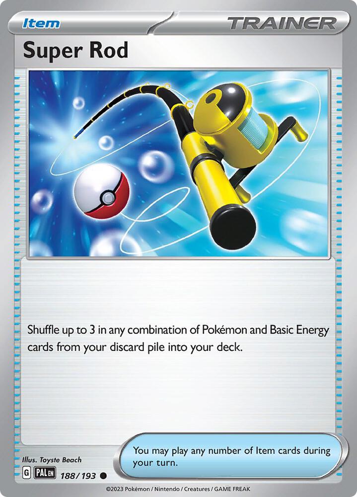Super Rod 188/193 card from SV02: Paldea Evolved