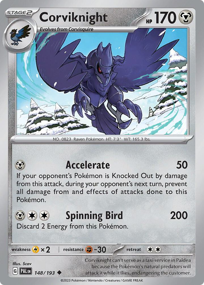 Corviknight 148/193 card from SV02: Paldea Evolved