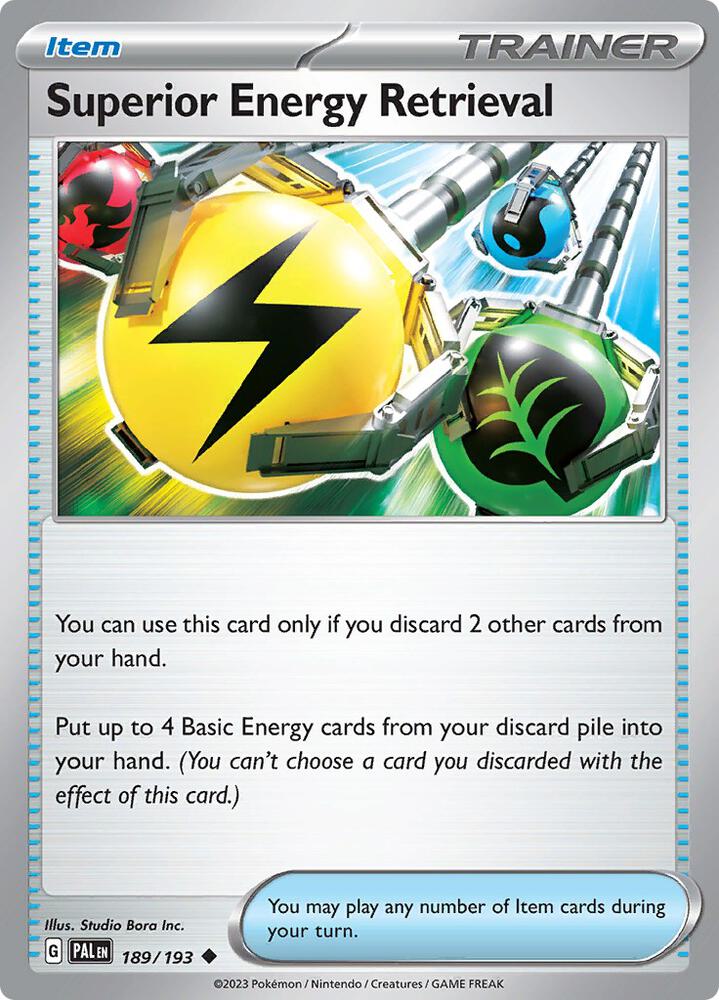 Superior Energy Retrieval 189/193 card from SV02: Paldea Evolved