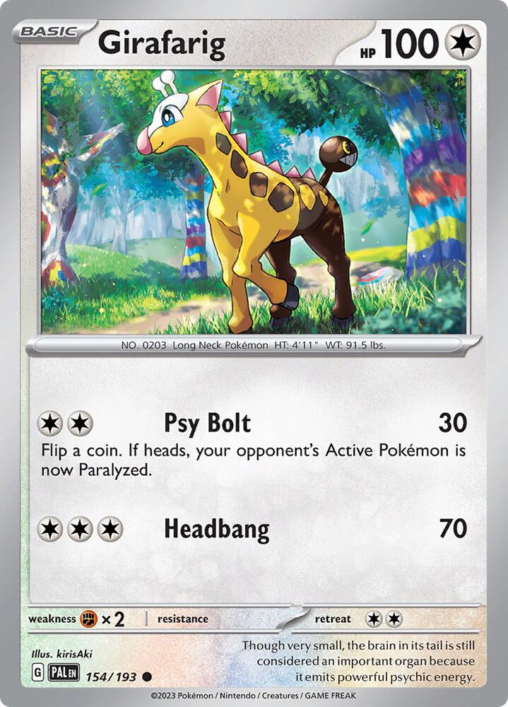 Girafarig 154/193 card from SV02: Paldea Evolved