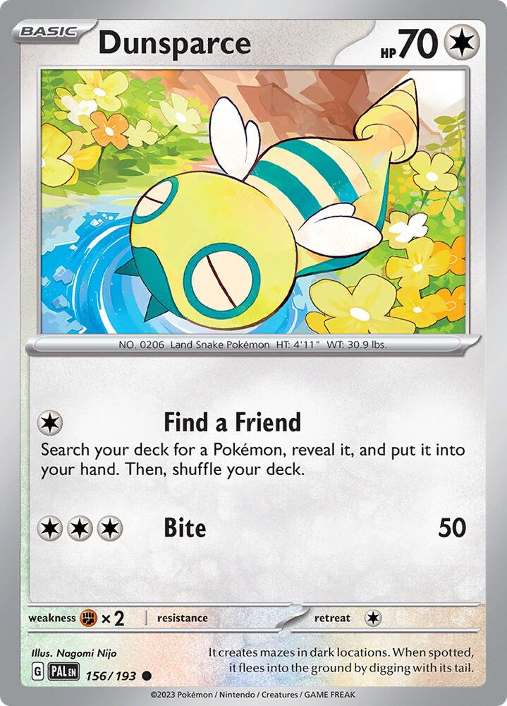 Dunsparce 156/193 card from SV02: Paldea Evolved