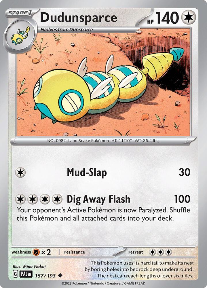 Dudunsparce 157/193 card from SV02: Paldea Evolved