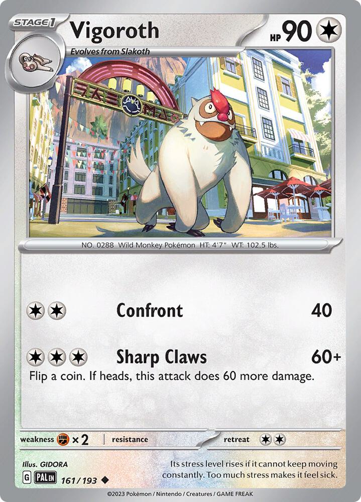 Vigoroth 161/193 card from SV02: Paldea Evolved