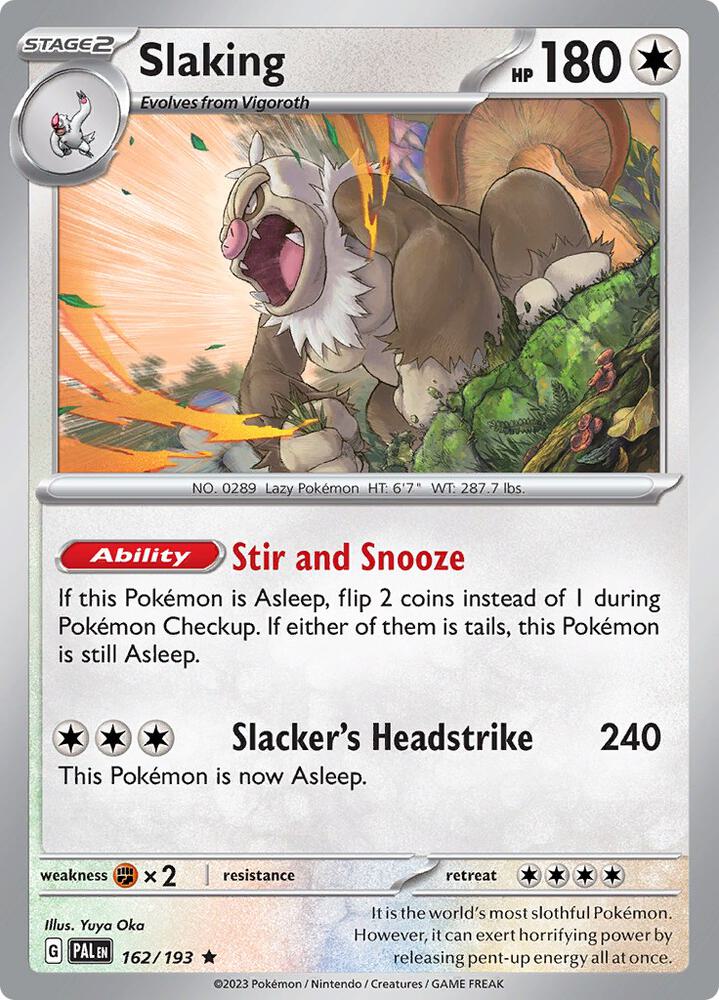 Slaking 162/193 card from SV02: Paldea Evolved