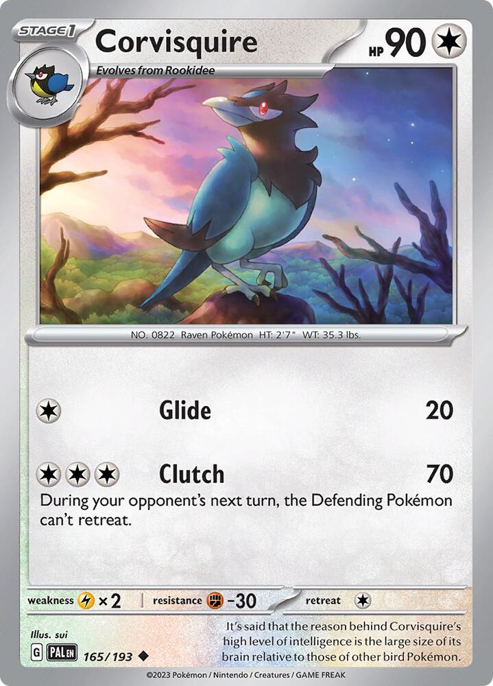 Corvisquire 165/193 card from SV02: Paldea Evolved
