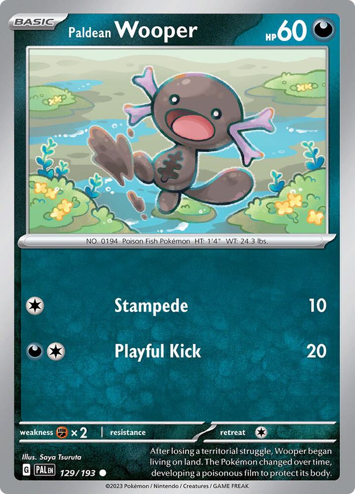 Paldean Wooper 129/193 card from SV02: Paldea Evolved