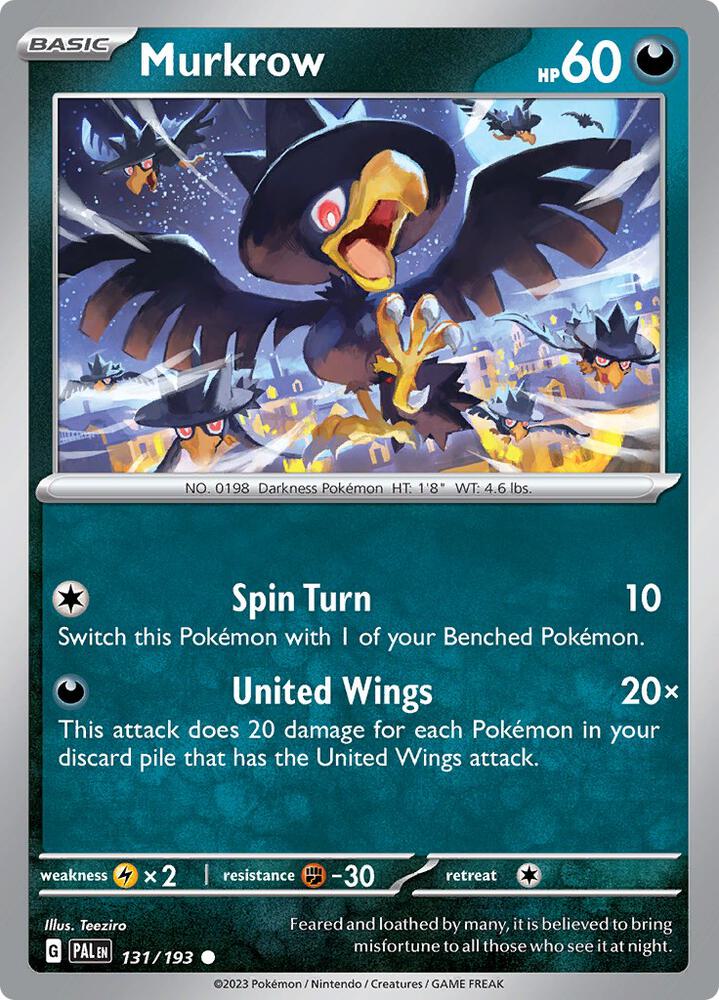 Murkrow 131/193 card from SV02: Paldea Evolved