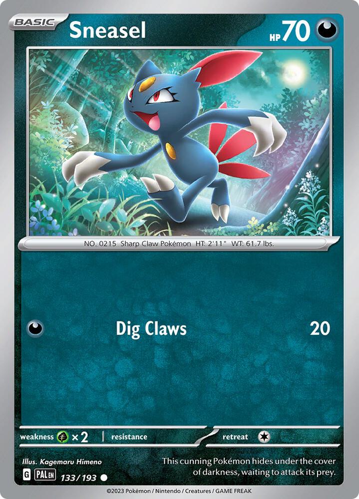 Sneasel 133/193 card from SV02: Paldea Evolved