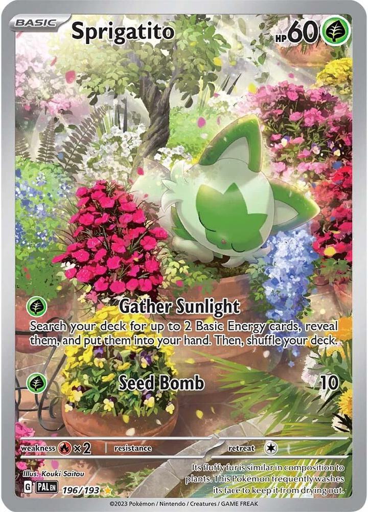Sprigatito 196/193 card from SV02: Paldea Evolved