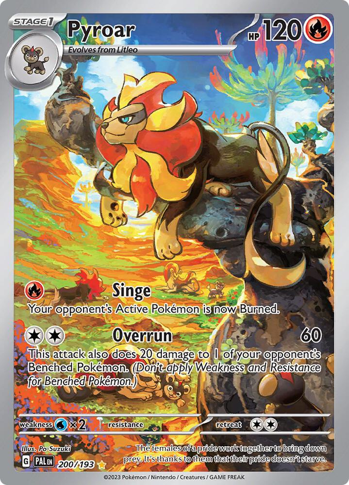 Pyroar 200/193 card from SV02: Paldea Evolved