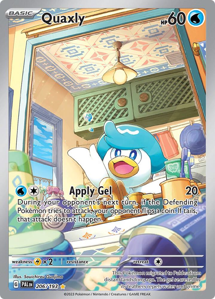 Quaxly 206/193 card from SV02: Paldea Evolved