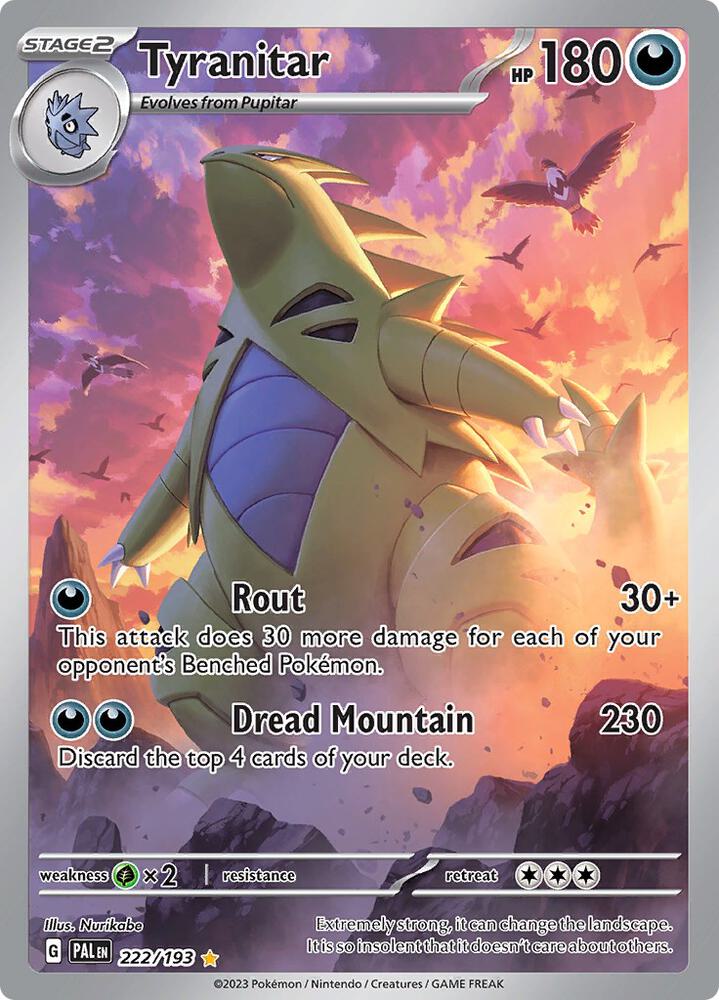 Tyranitar 222/193 card from SV02: Paldea Evolved