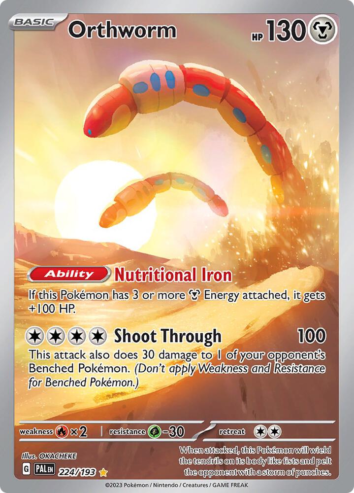 Orthworm 224/193 card from SV02: Paldea Evolved