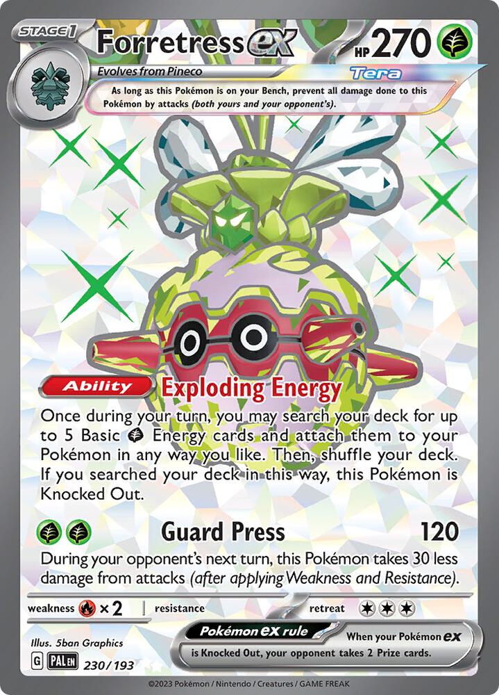 Forretress ex 230/193 card from SV02: Paldea Evolved