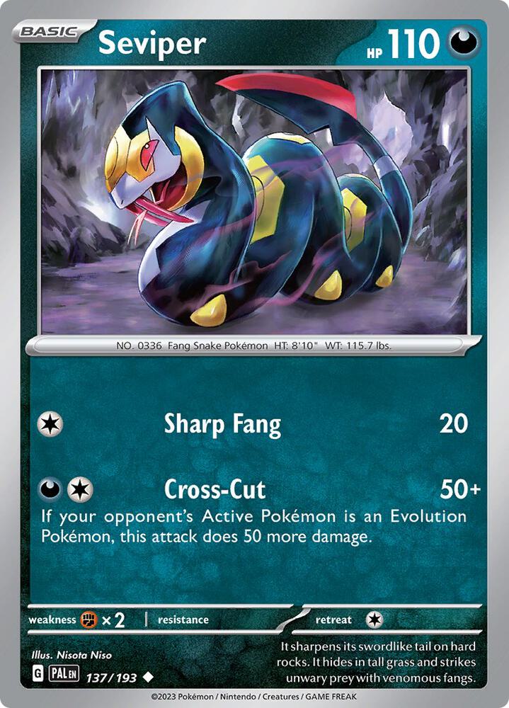 Seviper 137/193 card from SV02: Paldea Evolved