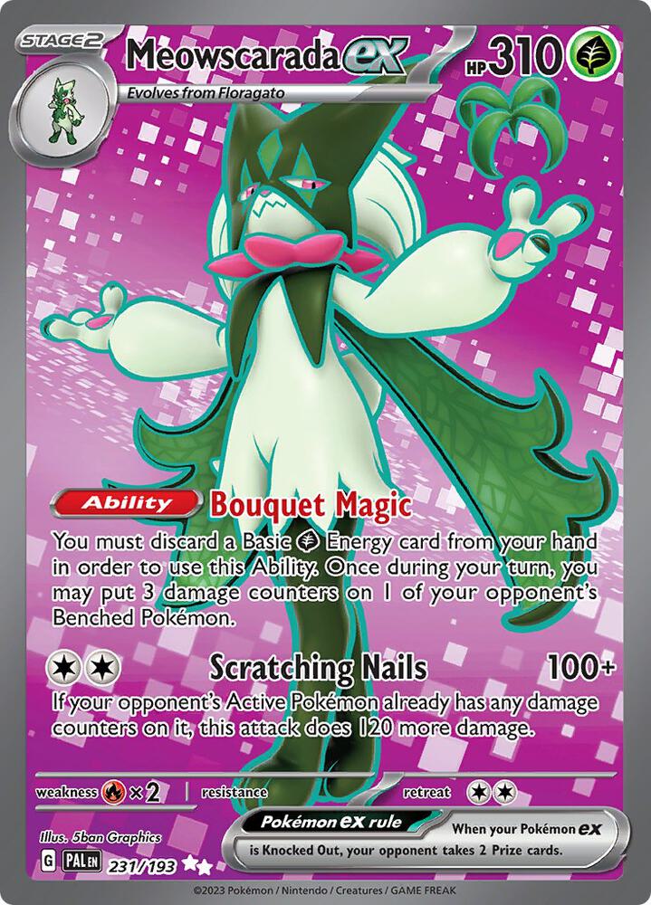 Meowscarada ex 231/193 card from SV02: Paldea Evolved