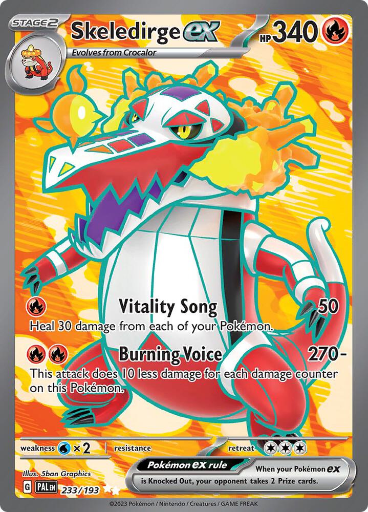 Skeledirge ex 233/193 card from SV02: Paldea Evolved