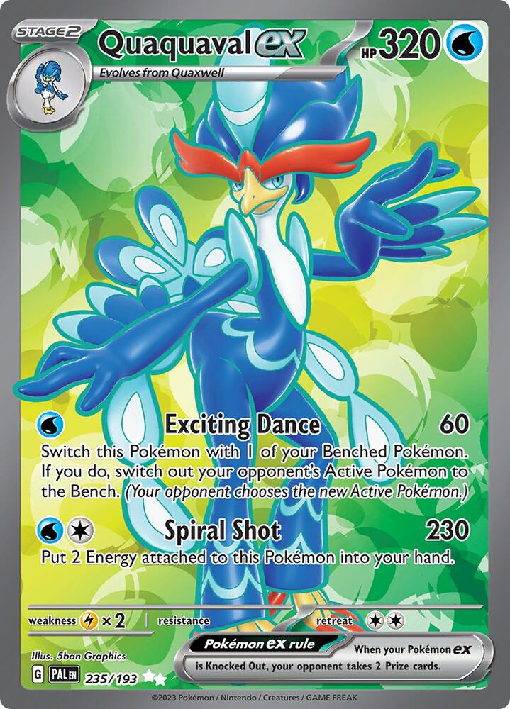 Quaquaval ex 235/193 card from SV02: Paldea Evolved