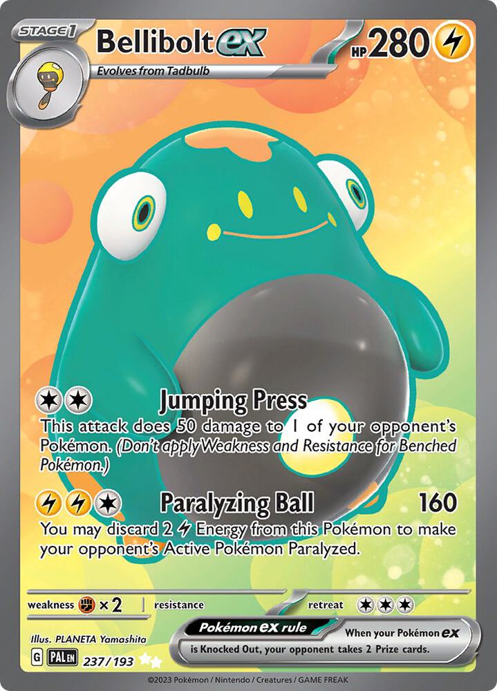 Bellibolt ex 237/193 card from SV02: Paldea Evolved
