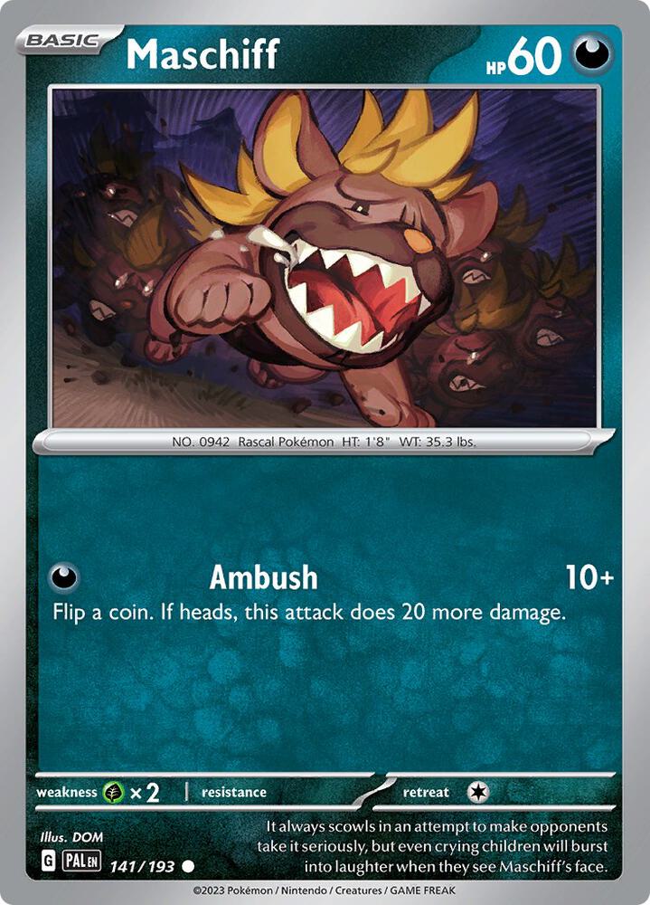 Maschiff 141/193 card from SV02: Paldea Evolved