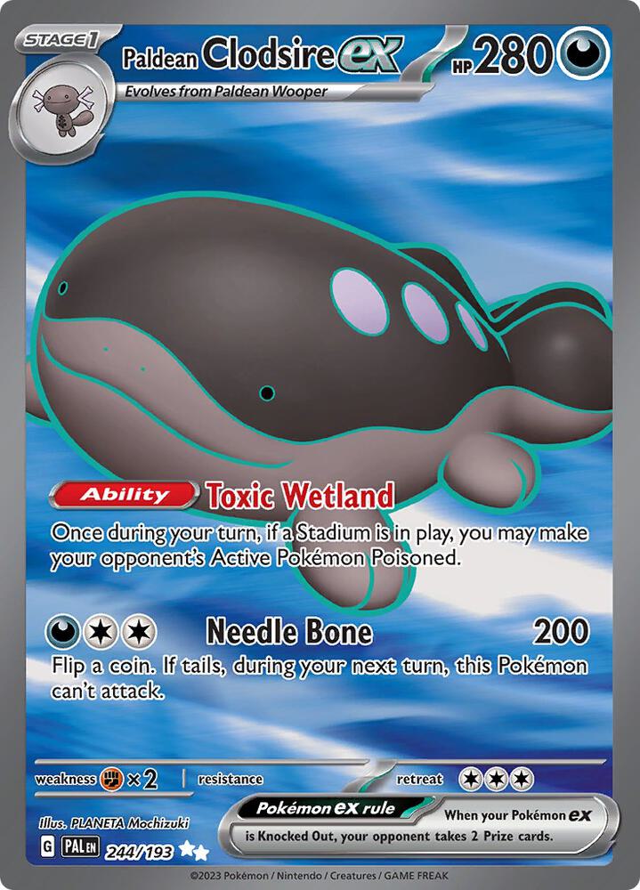 Paldean Clodsire ex 244/193 card from SV02: Paldea Evolved