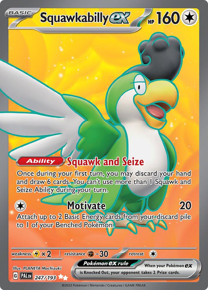 Squawkabilly ex 247/193 card from SV02: Paldea Evolved