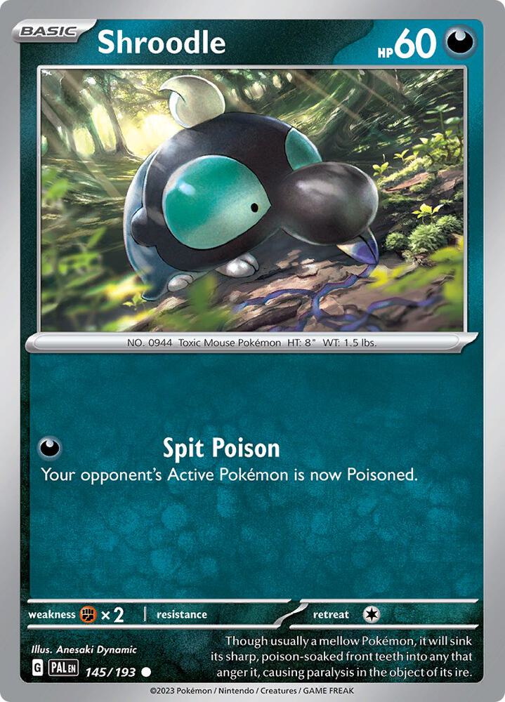 Shroodle 145/193 card from SV02: Paldea Evolved