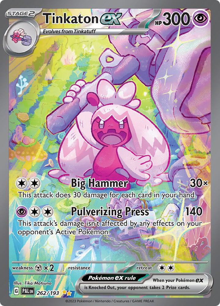 Tinkaton ex 262/193 card from SV02: Paldea Evolved