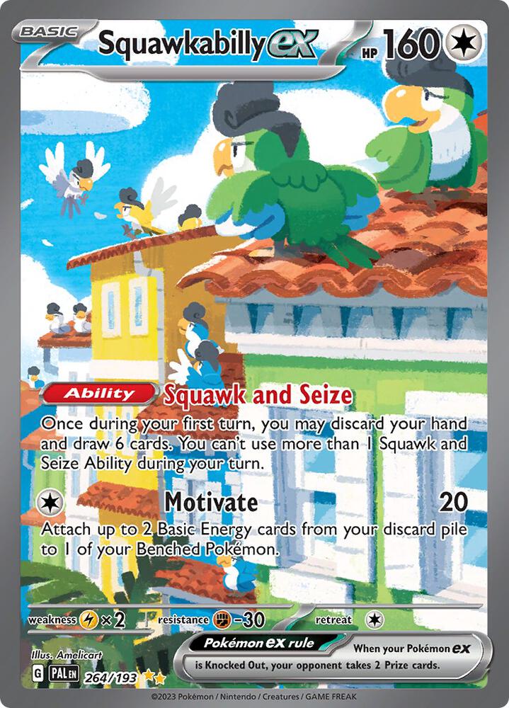 Squawkabilly ex 264/193 card from SV02: Paldea Evolved