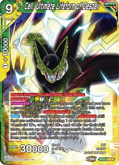 Cell, Ultimate Lifeform of Despair BT21-145 card from Wild Resurgence