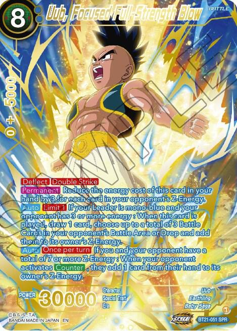 Uub, Focused Full-Strength Blow (SPR) BT21-051 card from Wild Resurgence