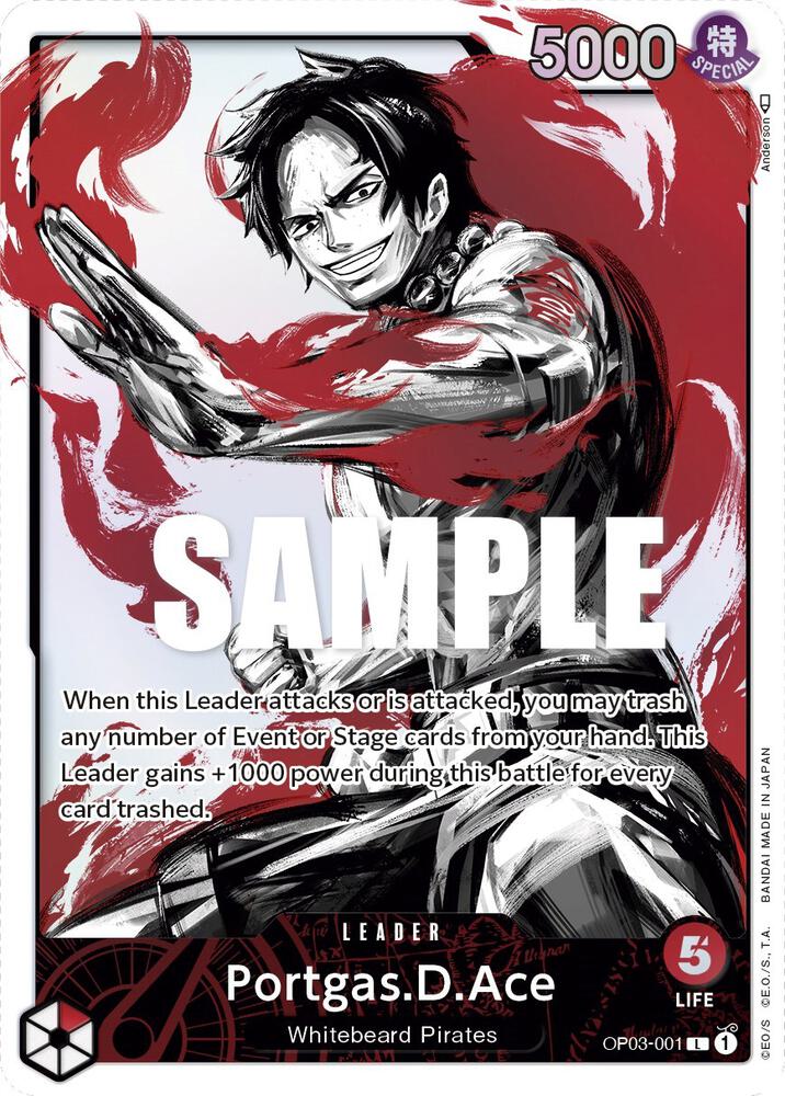 Portgas.D.Ace (Alternate Art) OP03-001 card from Pillars of Strength
