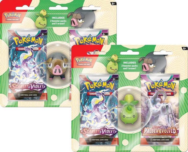 Pokemon TCG: Back to School Eraser Blister 2023 [Set of 2] sealed product from Miscellaneous Cards & Products