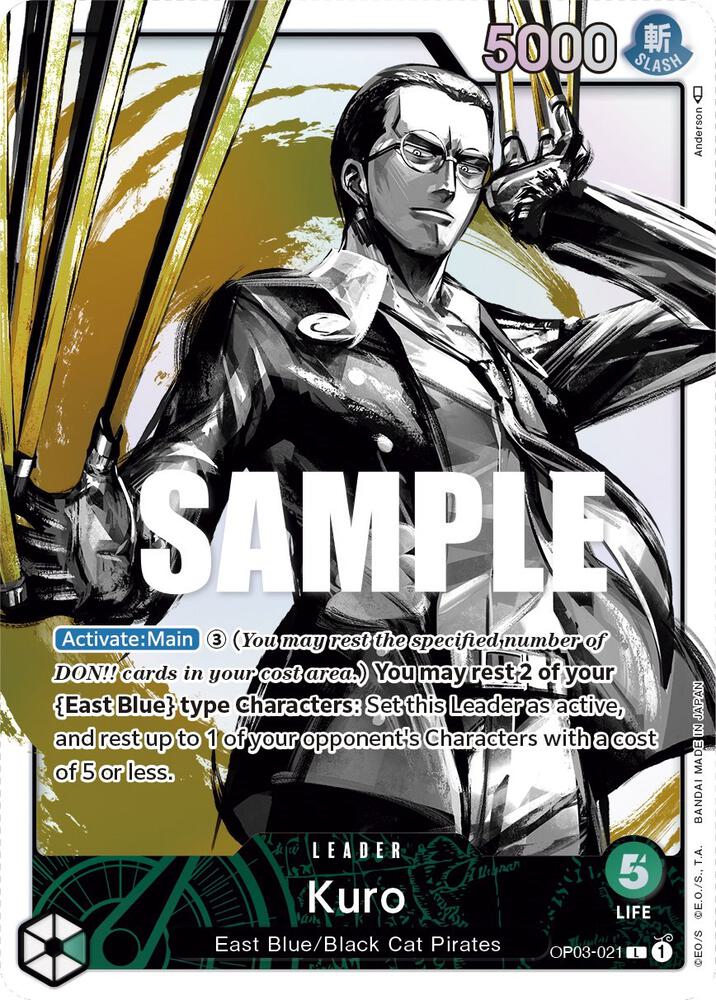 Kuro (Alternate Art) OP03-021 card from Pillars of Strength