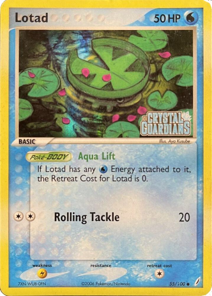 Lotad - 055/100 (EX Crystal Guardians Reverse Holofoil) 55/100 card from Crystal Guardians