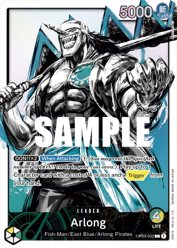 Arlong (Alternate Art) OP03-022 card from Pillars of Strength