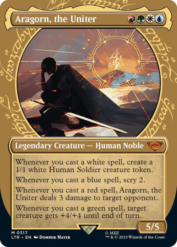 Aragorn, the Uniter (Showcase) 317 card from Universes Beyond: The Lord of the Rings: Tales of Middle-earth