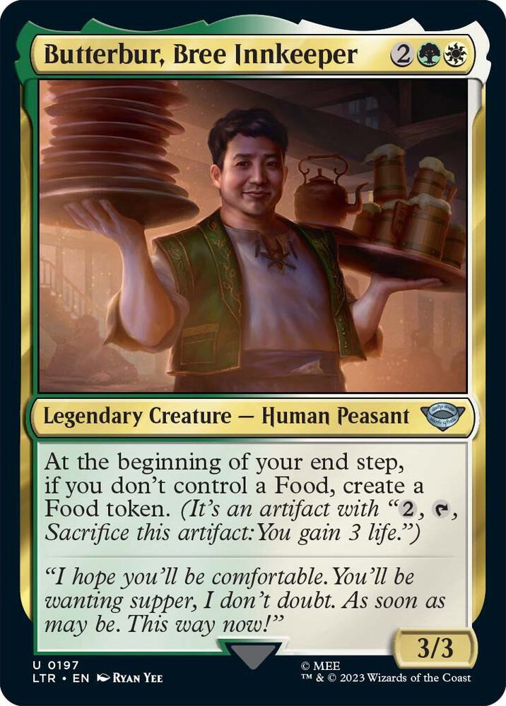 Butterbur, Bree Innkeeper 197 card from Universes Beyond: The Lord of the Rings: Tales of Middle-earth