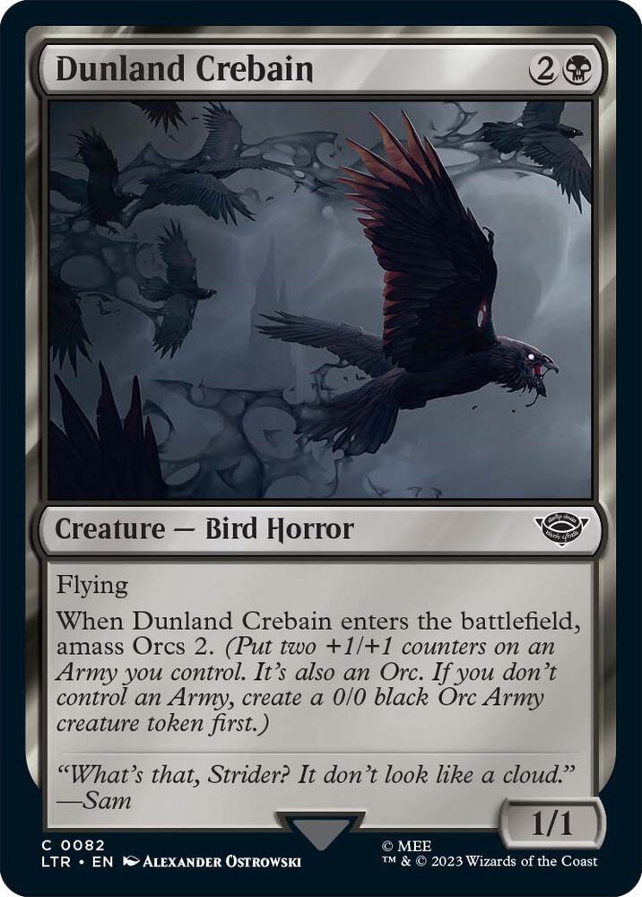 Dunland Crebain 82 card from Universes Beyond: The Lord of the Rings: Tales of Middle-earth
