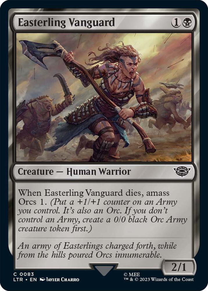 Easterling Vanguard 83 card from Universes Beyond: The Lord of the Rings: Tales of Middle-earth